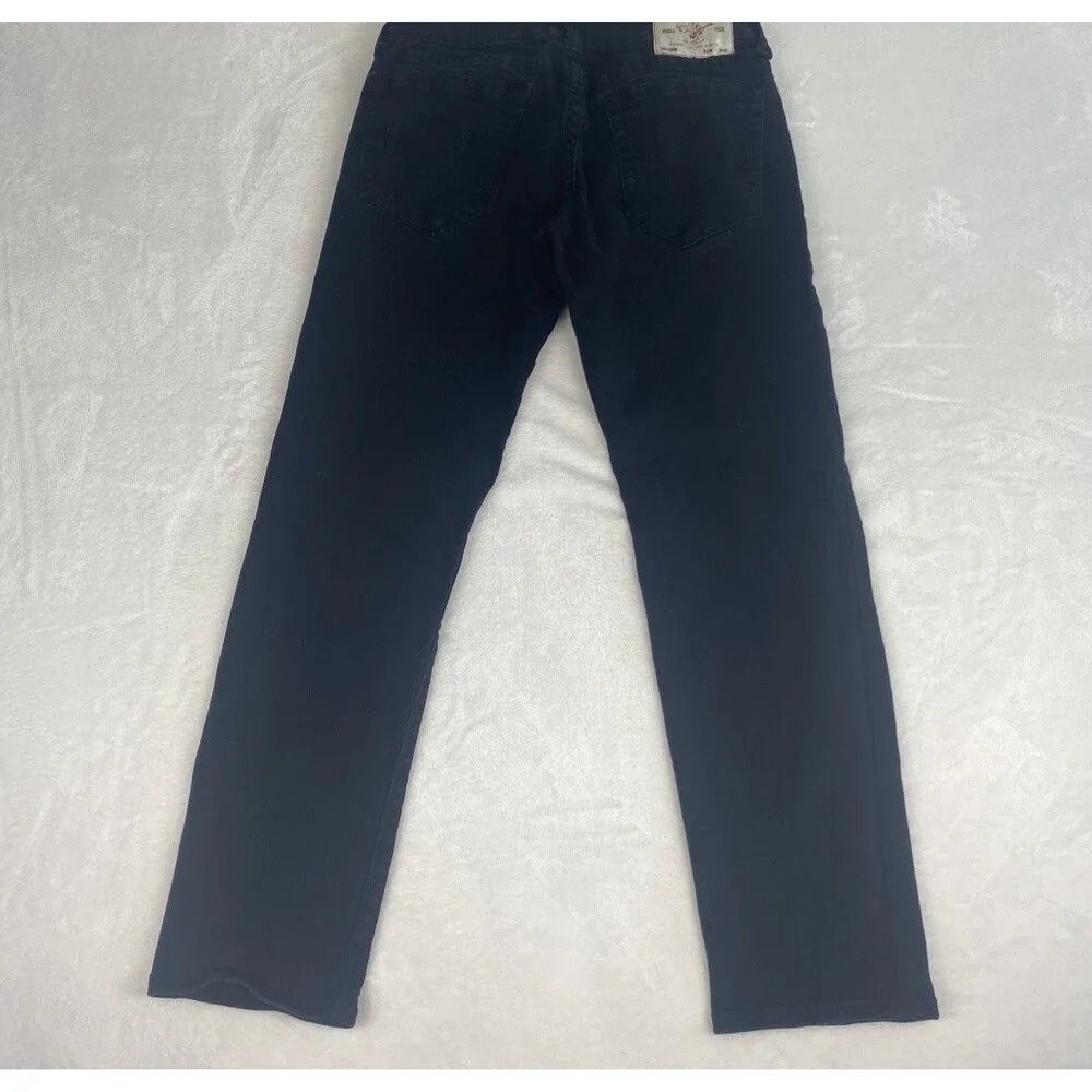 True Religion Geno Jeans Mens Size 32 Black Relaxed Slim Denim Pants Pockets